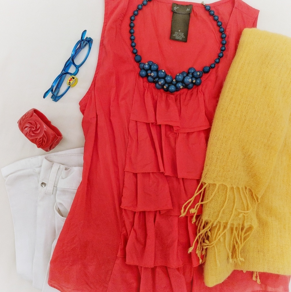 MOVING SALE! EUC fei Bright Ruffle Blouse | Anthropologie